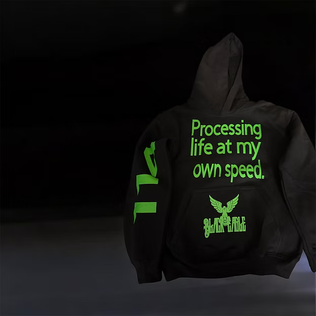 Black Eagle Autism Affirmation Kids Hoodie-"Processing Life at My Own Speed."