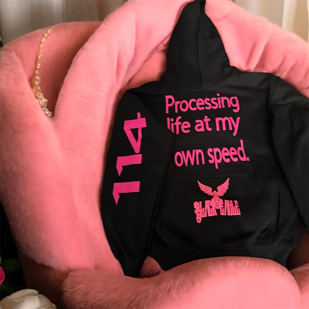 Black Eagle Autism Affirmation Kids Hoodie-"Processing Life at My Own Speed."