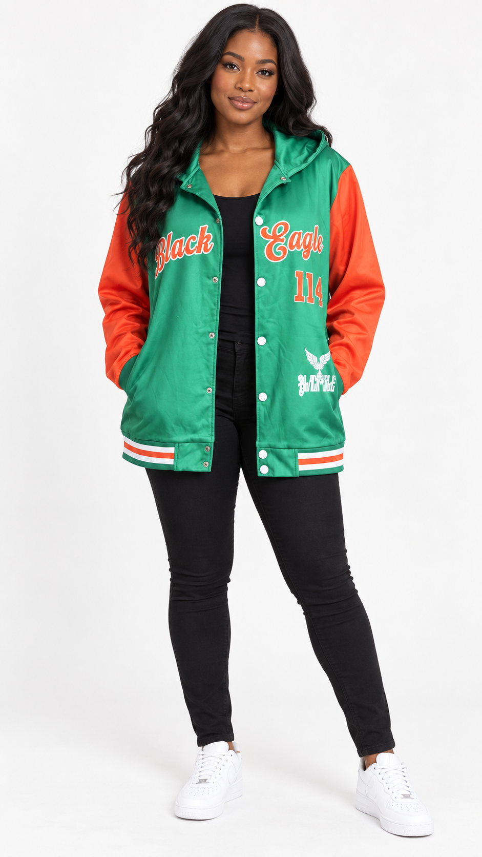Black Eagle 114's varsity jacket